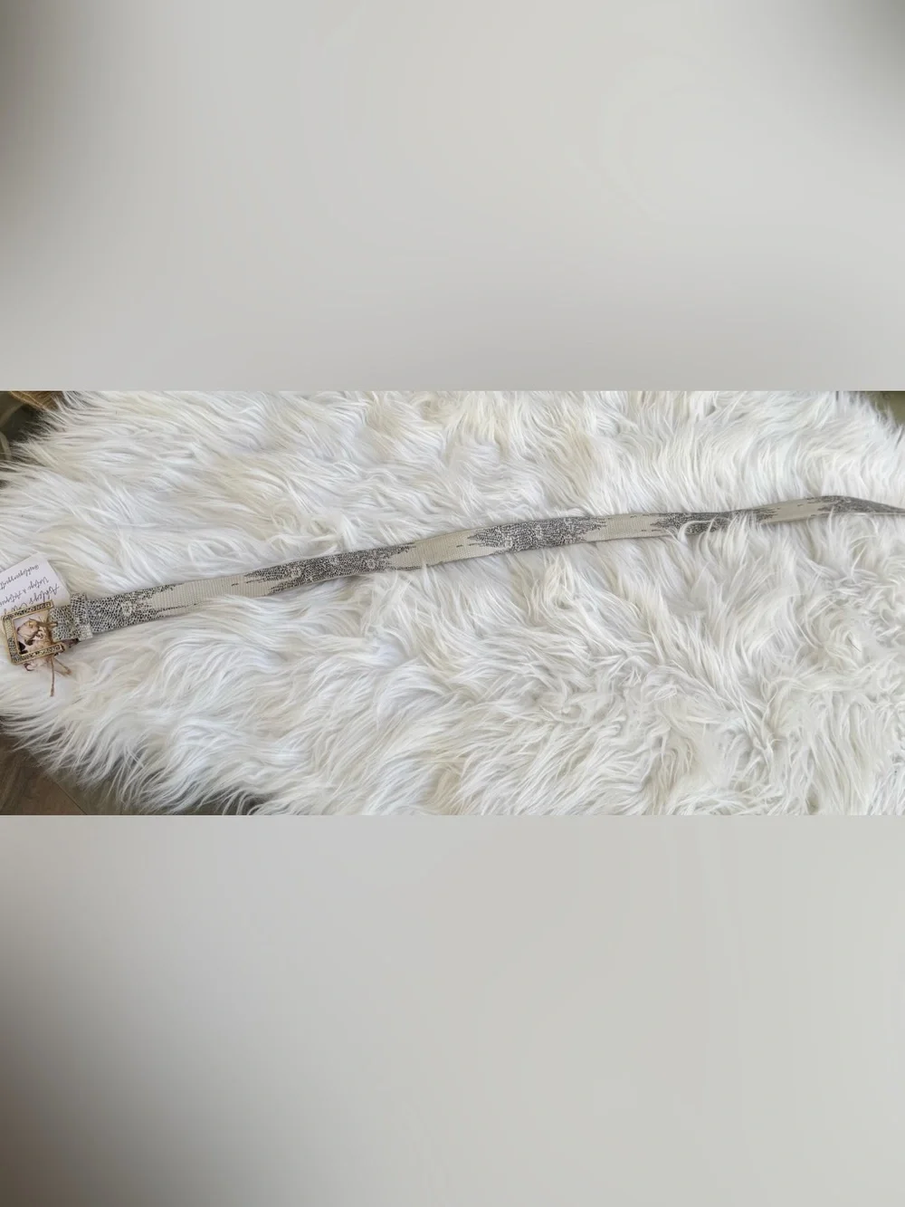Ann Taylor White Snake-Print Leather Belt